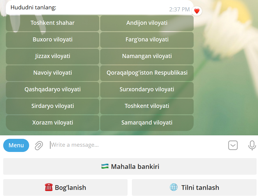 Turon bank Mahalla Bot